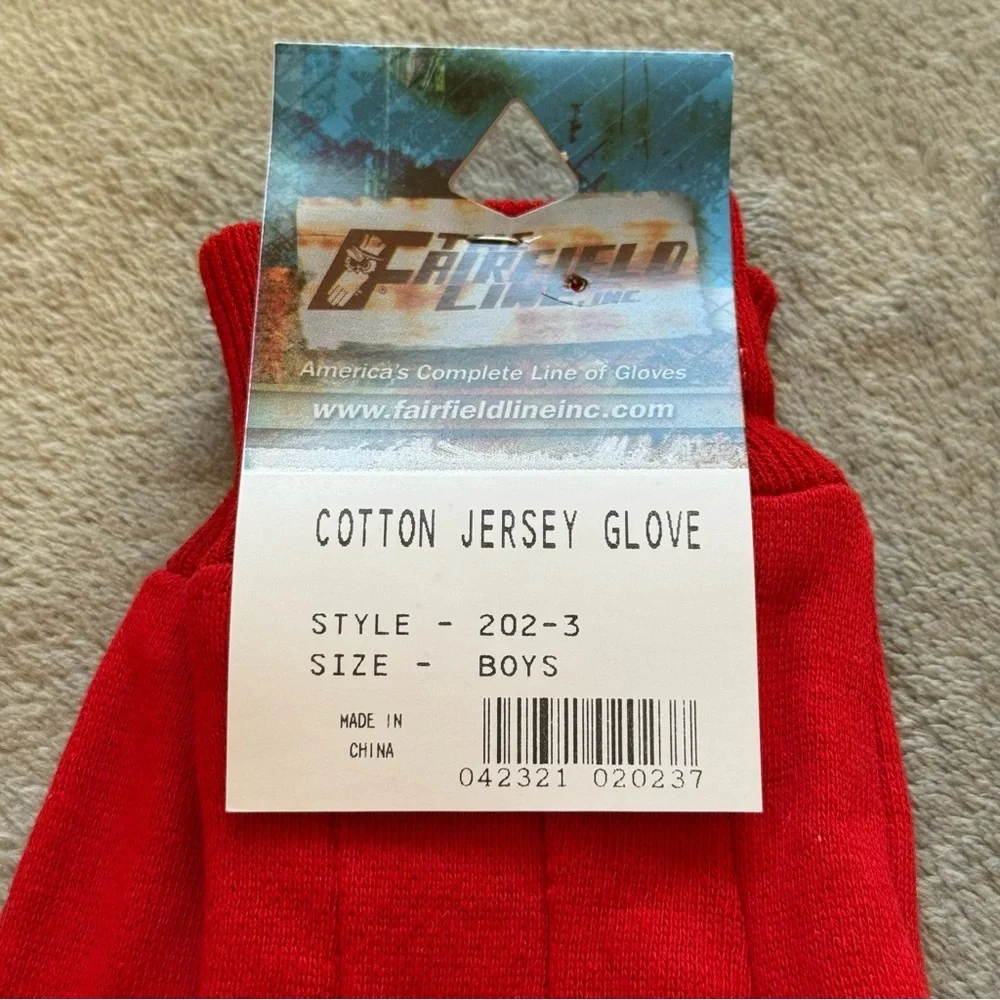 NWT Boys Red Cotton Jersey Knit Lightweight Gloves
